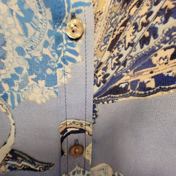 CHICO'S Enchanted Paisley Betty Long Sheer Shirt Size 0 - Picture 15 of 15